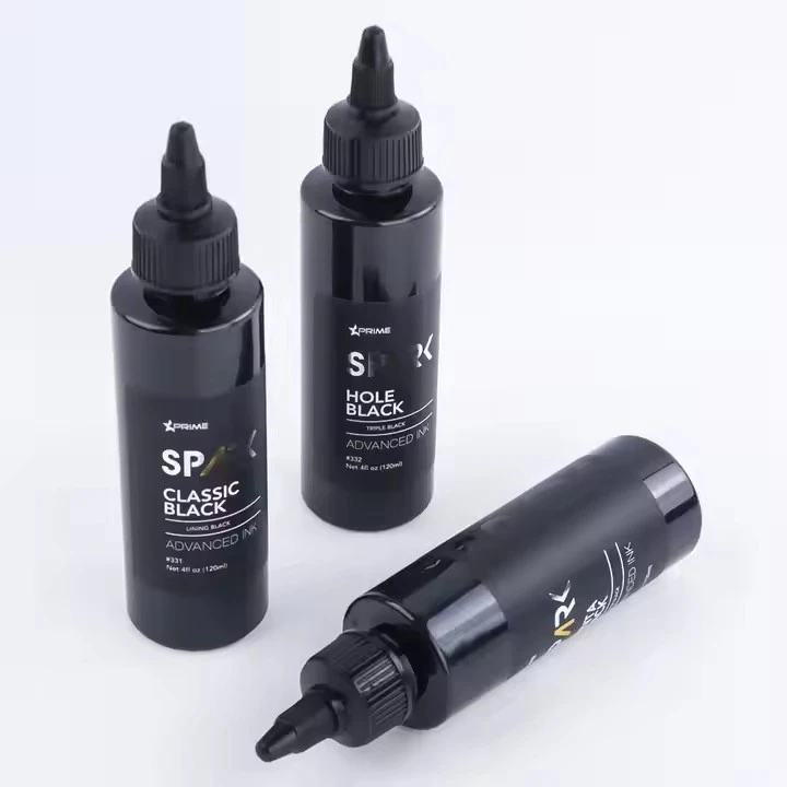 Spark Custom Wholesale China High-end 4 OZ 120 ML Paint Pigment Body Skin Color Amazing OEM Black Tattoo Ink