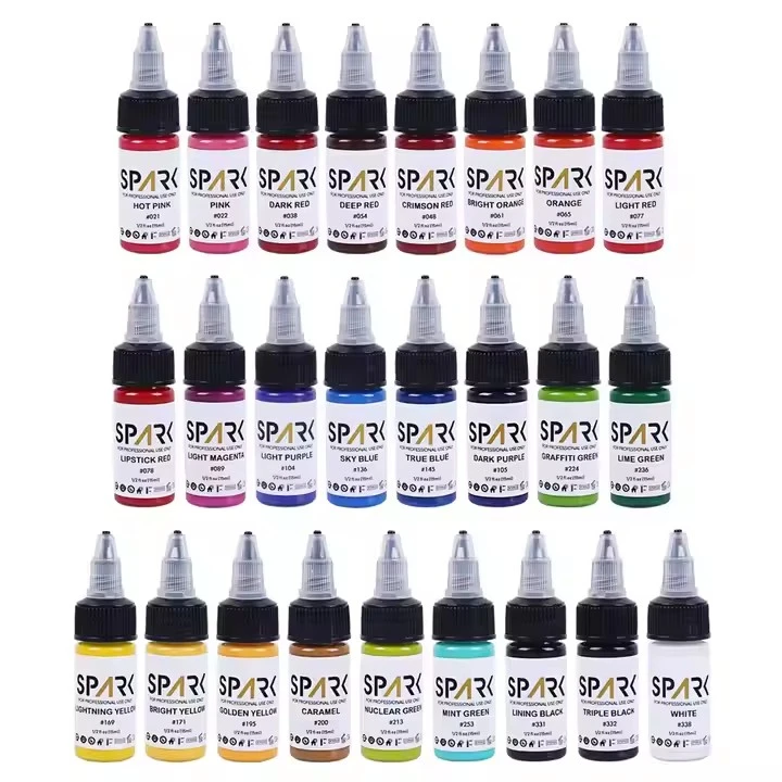 50 set warna Spark Pigmen Terbaik Organik Borong 1 oz 30 ml Botol Profesional Botol Pakaian Tekni sementara