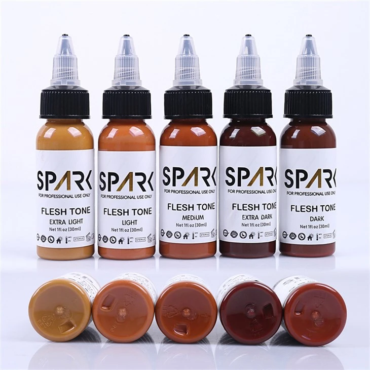Dakwat Tatu Pigmen 1OZ Warna Kulit Untuk Cover Up Mengadun Tatu Kosmetik Dakwat Tatu Percikan Dakwat Tatu Dakwat Hitam
