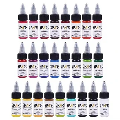 50 set warna Spark Pigmen Terbaik Organik Borong 1 oz 30 ml Botol Profesional Botol Pakaian Tekni sementara