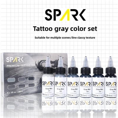 Dakwat Makeup Tetap Profesional Tetapkan Spark Grey 30ml/1oz Dakwat Tatu Organik Untuk Artis Tatu