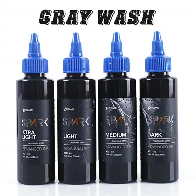 Spark Professional Organik 120ml Graywash Makeup Black Tattoo Dakwat Untuk Seni Badan