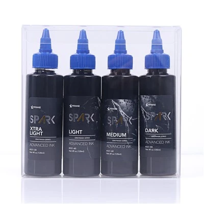 Spark terbaru 4oz*4 cuci kelabu set dakwat tatu sementara kalis air