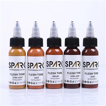 Dakwat Tatu 1OZ Set Warna Kulit Siri Dakwat Dakwat Tatu Percikan Untuk Cover Up Menggabungkan Tatu Kosmetik