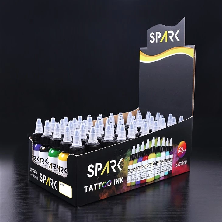 Spark Organik 0.5 oz cepat kering Reka bentuk tahan lama Tatu Tabut Tabut Tetap Pigmen untuk Seni Badan