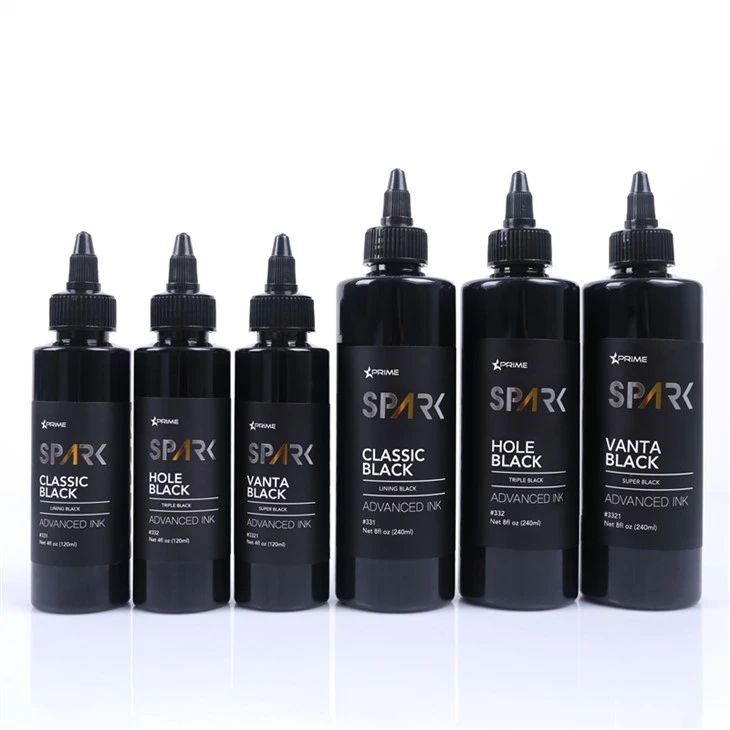 4OZ 8OZ Lapisan Hitam Tiga Tiga Hitam Super Hitam Dakwat Tatu Percikan Dakwat Hitam