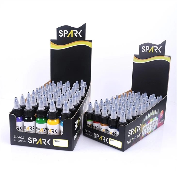 50 Set Warna Dakwat Tatu Hitam Cahaya Dakwat Tatu Percikan Asli