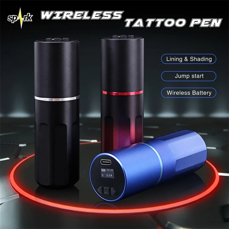 Mesin Tatu Tanpa Wayar Spark Brushless Motor Spark Wireless Tatuo Pen Untuk Seni Badan