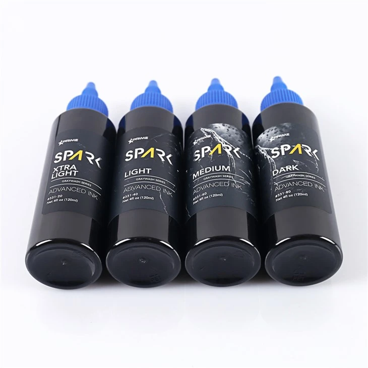 Set Dakwat Tatu Tinta Tatu Berkualiti Tinggi Grey Wash Spark Profesional