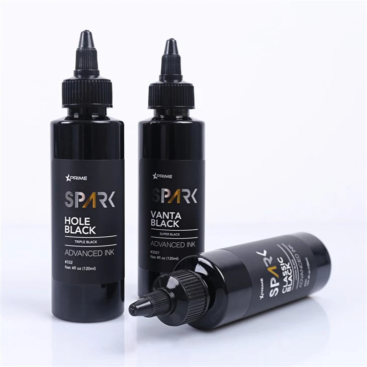 Lubang Hitam 4OZ Tiga Tigaan Dakwat Hitam Siri Dakwat Tatu Percikan Dakwat Tatu Cahaya Hitam