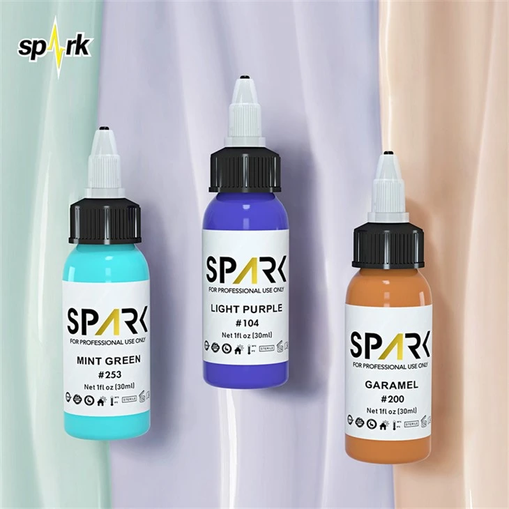 Dakwat Tatu Tanpa Plumbum Set Dakwat Tatu Percikan Paparan Dakwat Tatu Profesional