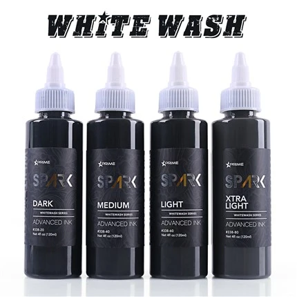 Dakwat Tatu Spark Whitewash - 4 Set Botol Oz